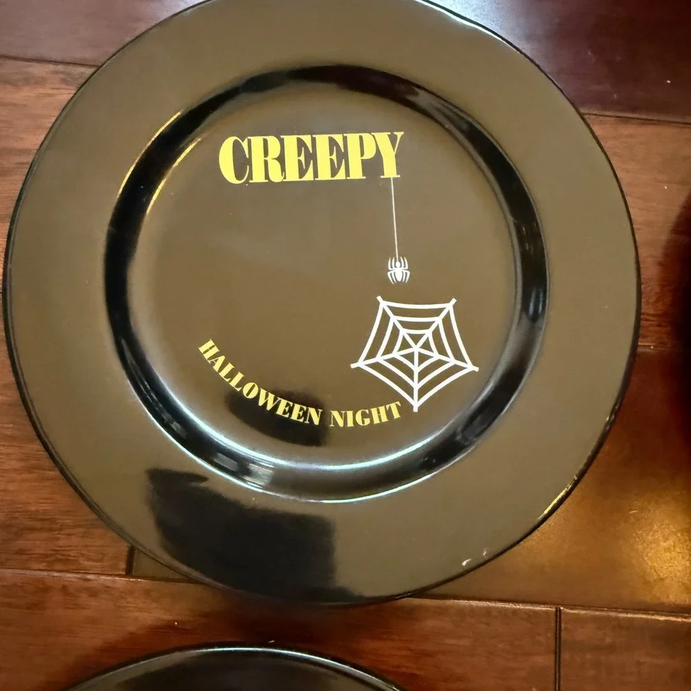 VTG Halloween Plates Target Y2K Holiday Cat Witch Ghost Spider Spooky‎ Decor